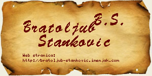 Bratoljub Stanković vizit kartica